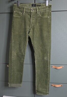 251. Quiksilver Kracker Cord Corduroy Pants Size 30 Green Straight Tapered (R1)